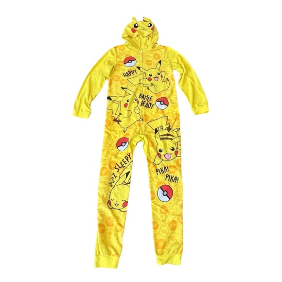 Pokémon Pikachu Yellow Kids Costume size XL 14 to 16 - Picture 1 of 11